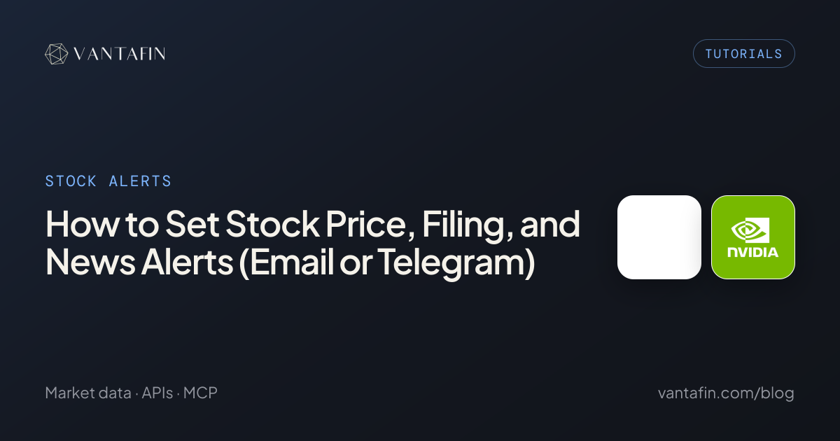 How to Set Stock Price, Filing, and News Alerts (Email or Telegram) - STOCK ALERTS (Tutorials)