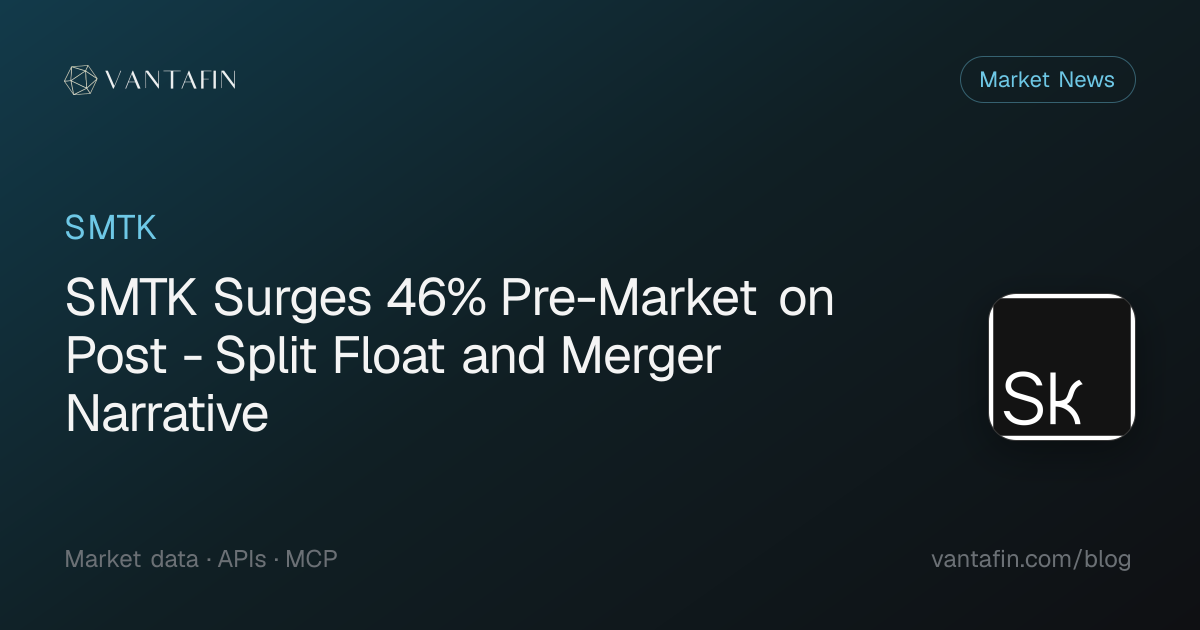 SMTK Surges 46% Pre-Market on Post  -  Split Float and Merger Narrative - SMTK (Market News)