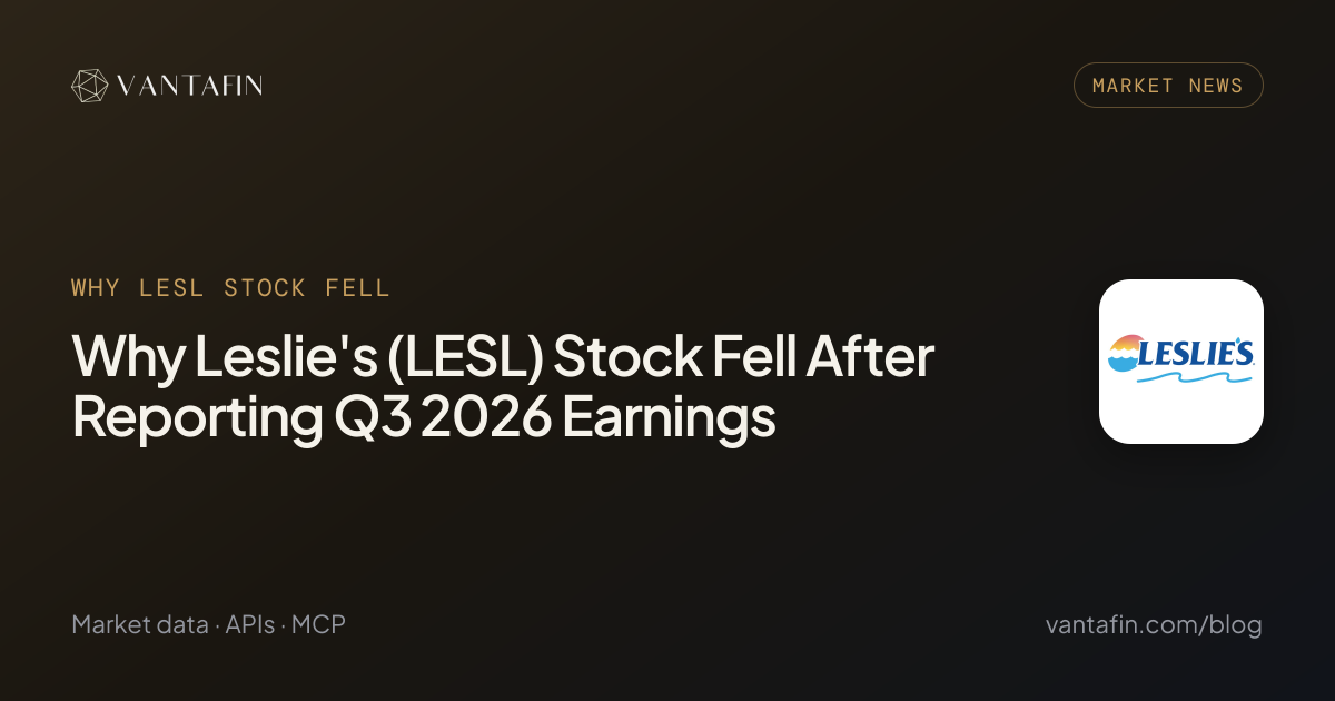 Why Leslie's (LESL) Stock Fell After Reporting Q3 2026 Earnings - WHY LESL STOCK FELL (Market News)
