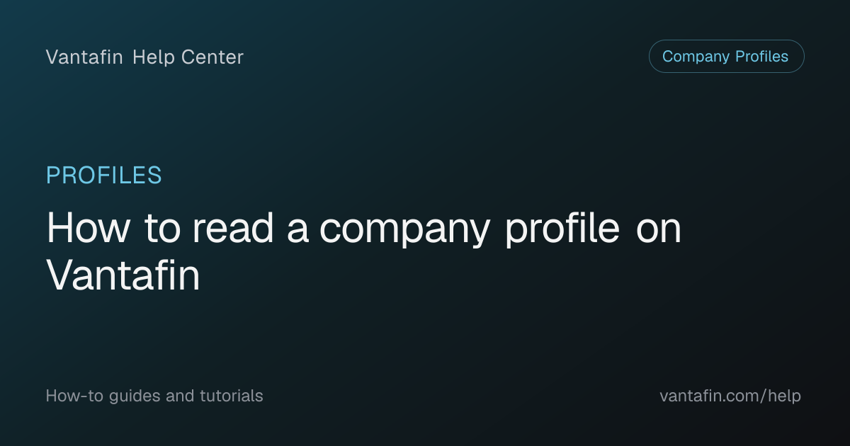 How to read a company profile on Vantafin - Profiles (Vantafin Help Center)