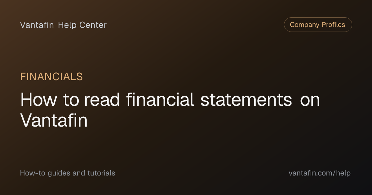 How to read financial statements on Vantafin - Financials (Vantafin Help Center)